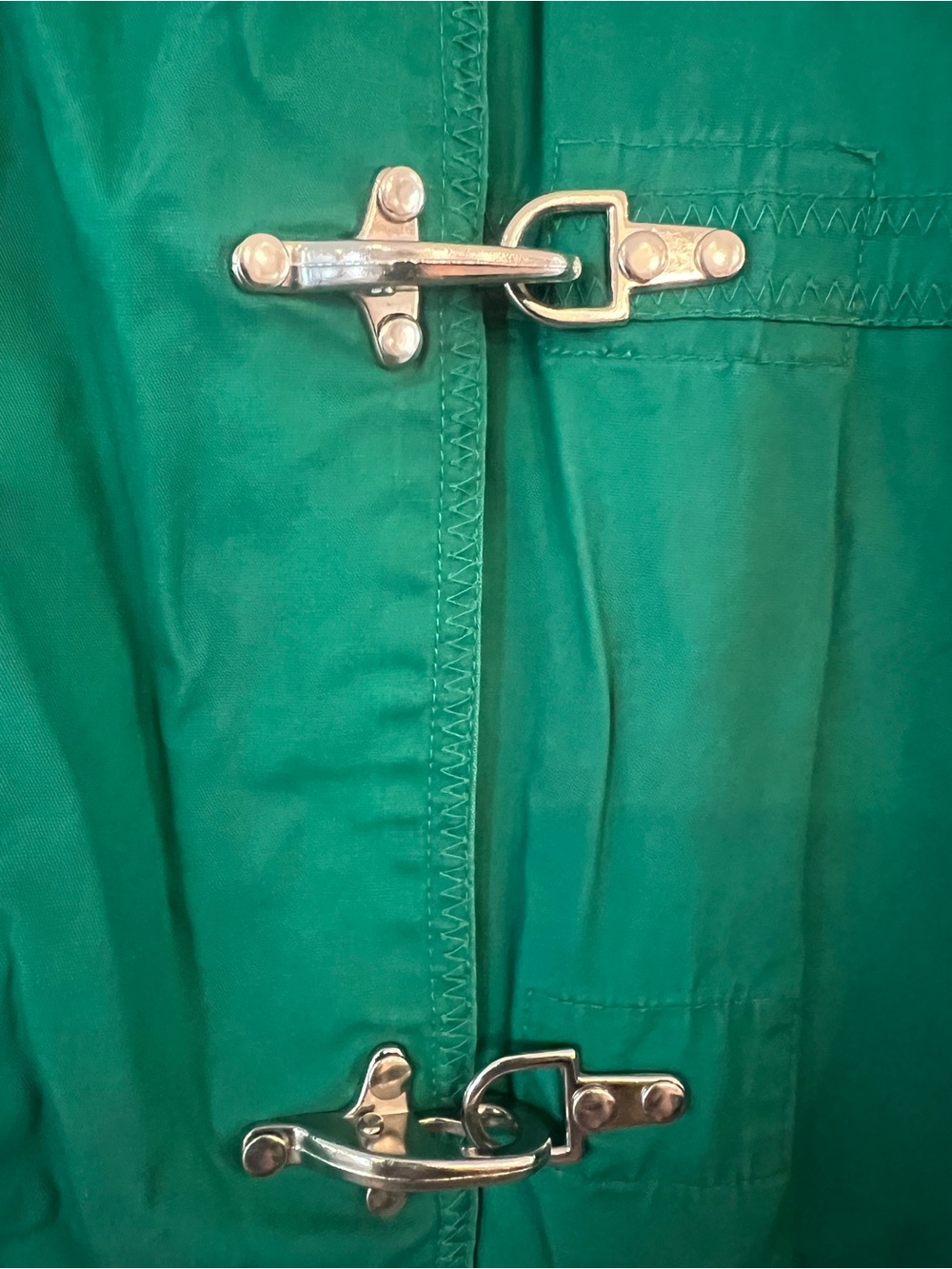 Vintage Green Toggle Coat with Corduroy Collar - Picture 3 of 11